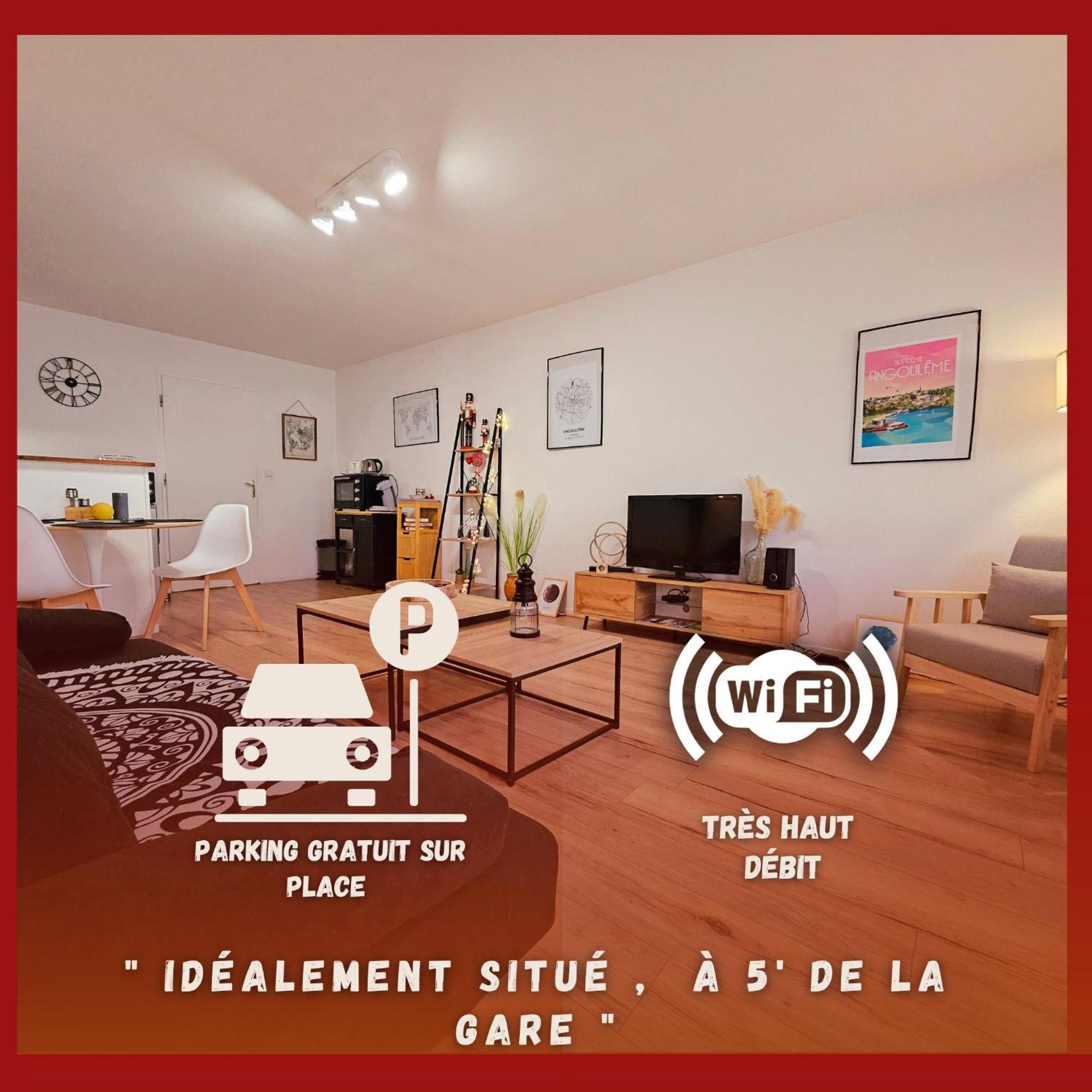 Appartement Cosy Proche Gare - Fibre Optique Et Parking Angoulême Exterior foto
